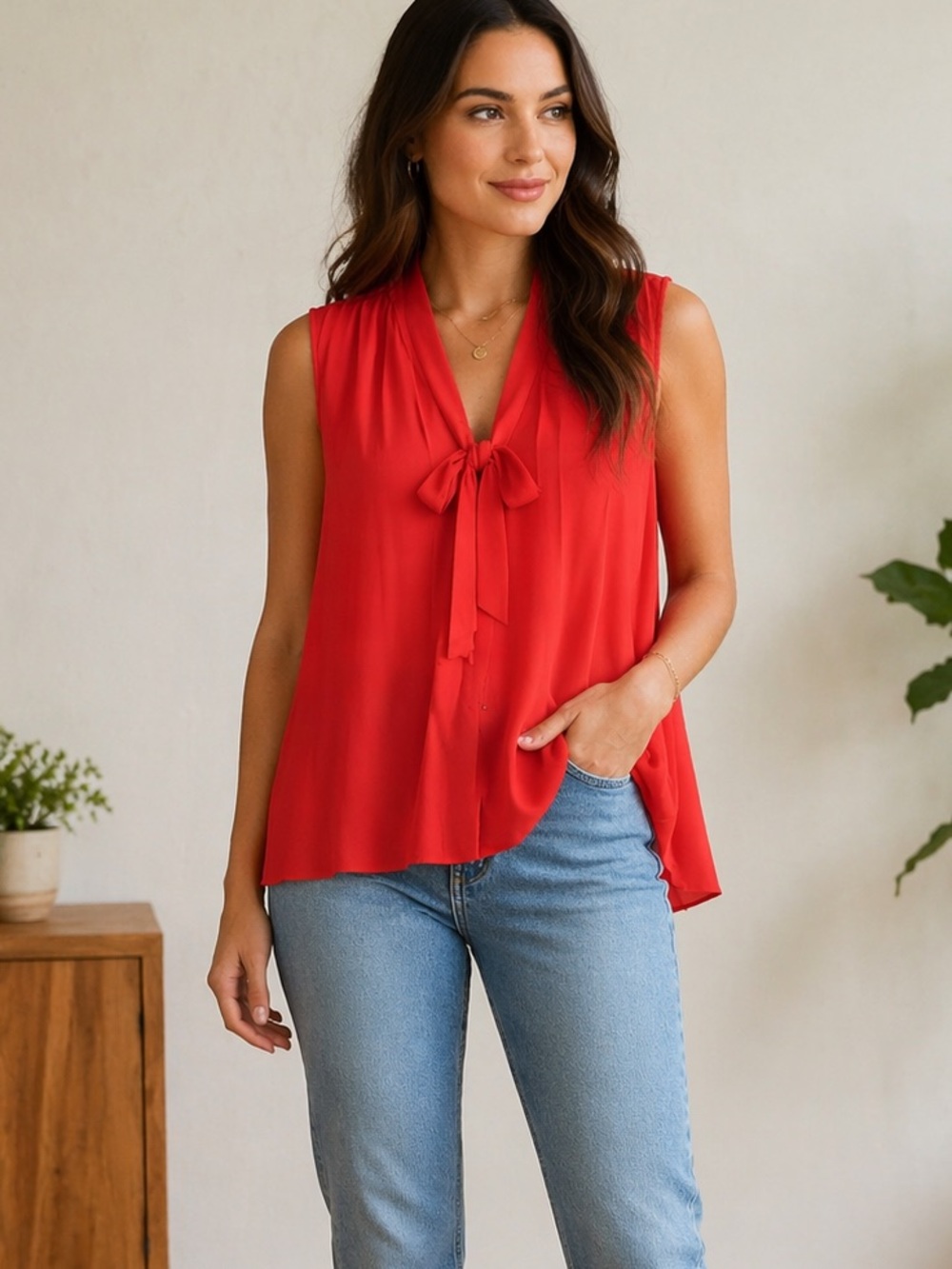 Joie - Vibrant Orange Silk Top